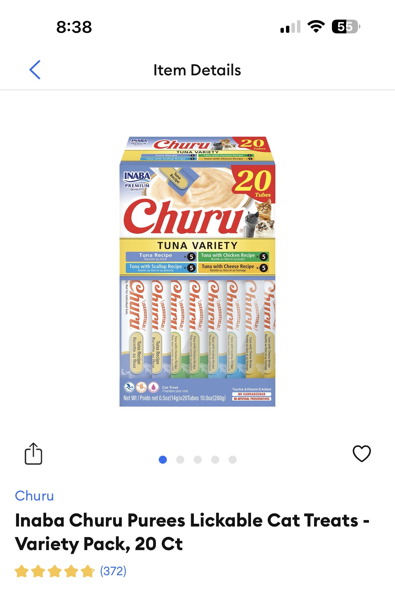 Inaba Churu Tuna Variety lickable cat treats
