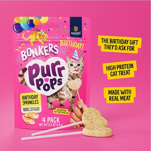 Bonkers Purr Pops Birthday Sprinkles four-pack